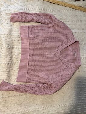 Aeropostale Dusty Pink V-Neck Knit Sweater